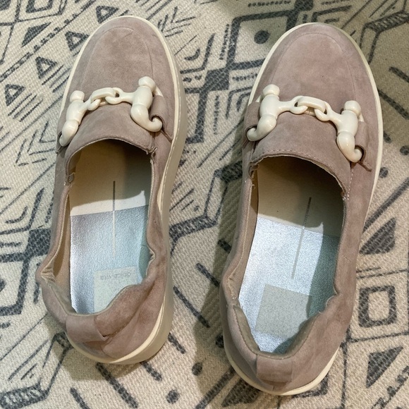 Dolce Vita Womens Andres Suede slip on loafers taupe size 7.5 - Picture 5 of 7